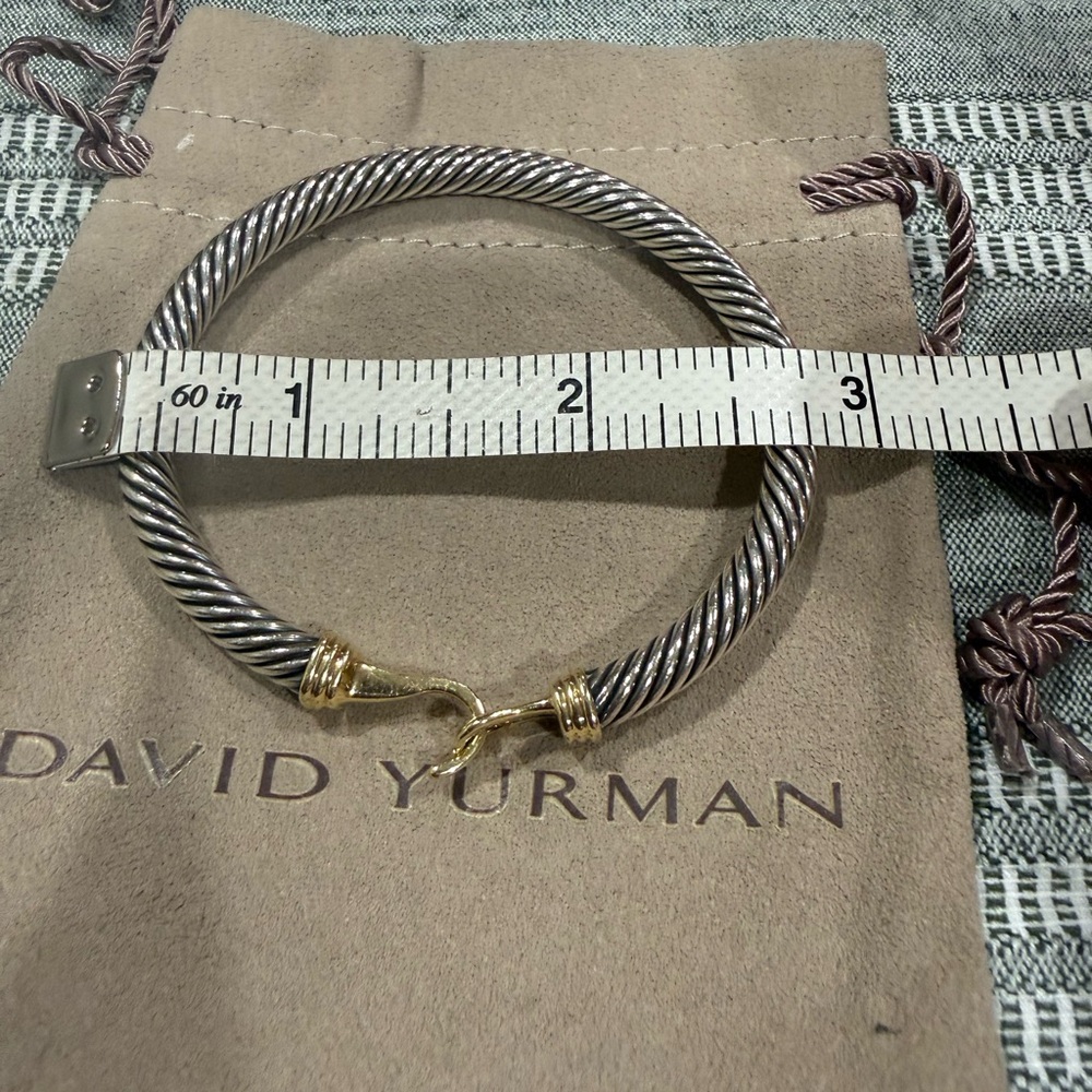 MULTIPLE David Yurman Silver Cable Cuff with Gold Accent - Picture 7 of 10